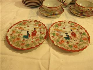 VTG LOT OF 19 JAPANESE EGGSHELL PORCELAIN PLATES, SAUCERS, CUPS & CREAMER-